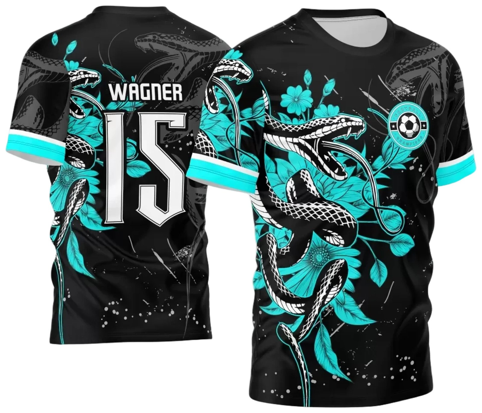 Arte Vetor Camisa Interclasse Cobra Serpente Floral 2024 