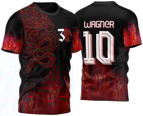 Arte Vetor Camisa InterClasse Dragão com Fogo 2023