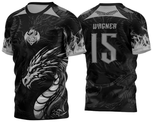 Arte Vetor Camisa INTERCLASSE Dragão Negro 2024 - 2025