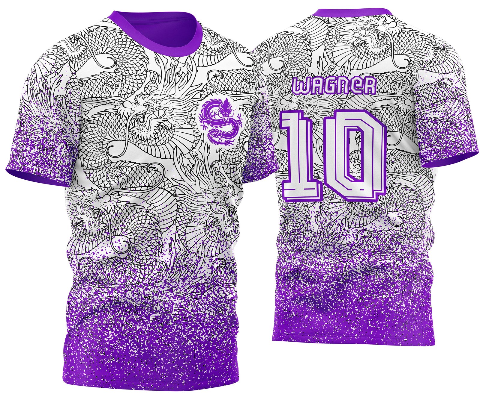 Arte Vetor Camisa InterClasse Dragão Padrão de Fundo Roxo