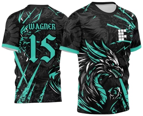 Arte Vetor Camisa InterClasse Dragão Preto e Verde