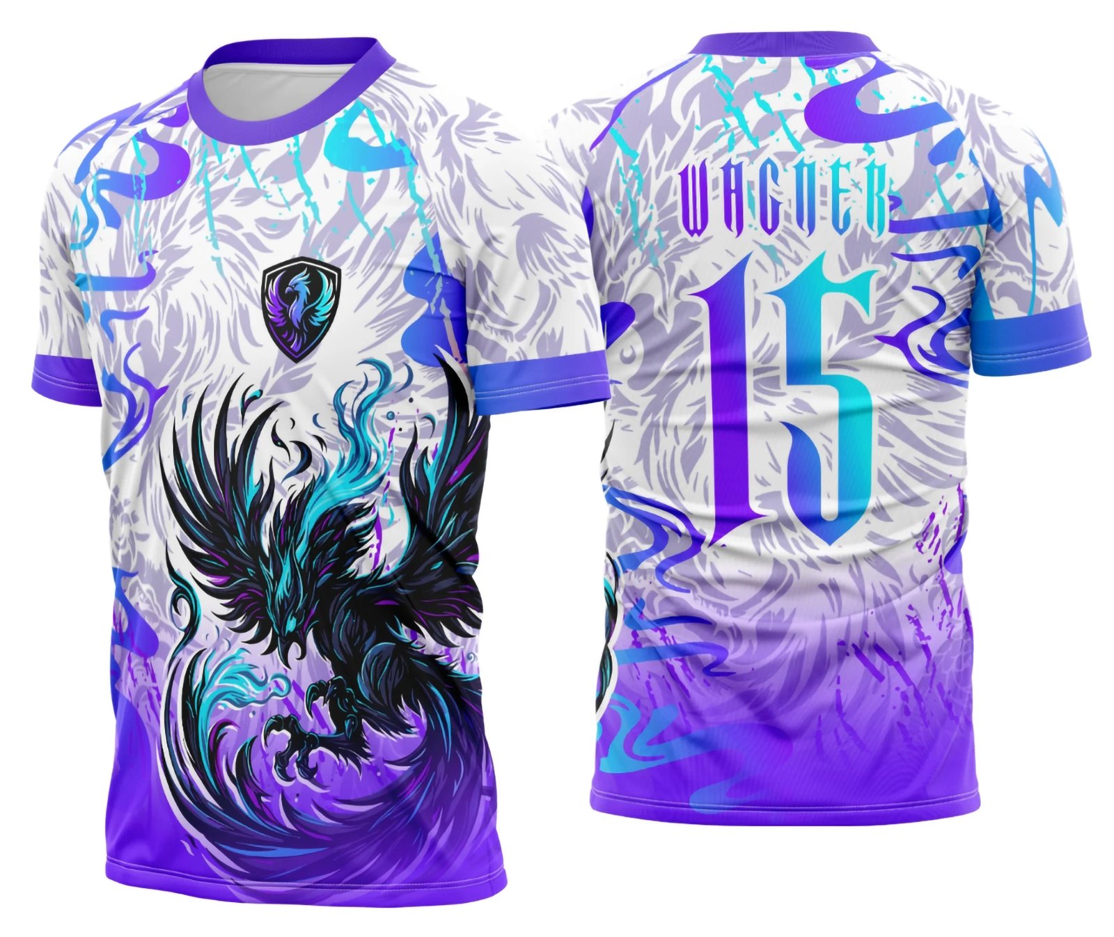 Arte Vetor Camisa Interclasse Fênix Roxa Degrade 2025
