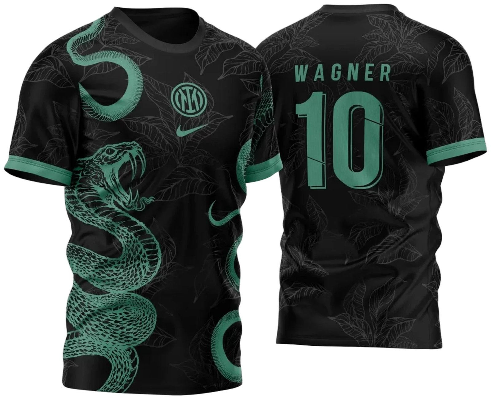 Arte Vetor Camisa InterClasse Inter Milan Serpentes Dupla 2023 Verde