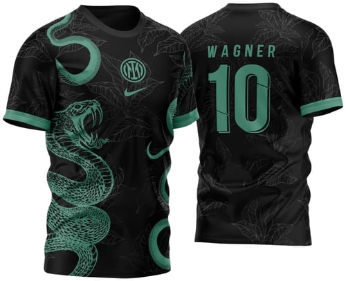 Arte Vetor Camisa InterClasse Inter Milan Serpentes Dupla 2023 Verde