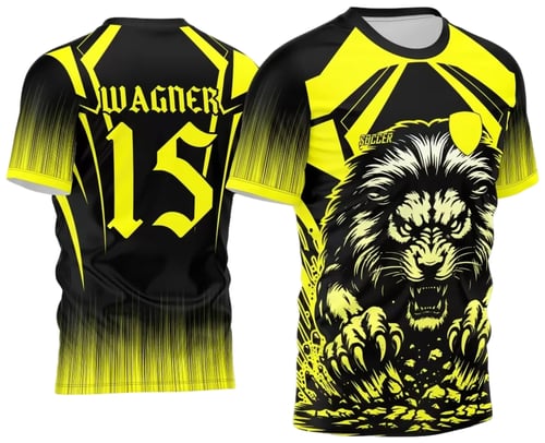 Arte Vetor Camisa Interclasse Leão 2024 Amarela