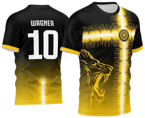 Arte Vetor Camisa Interclasse Leão 2024 Amarelo Ouro
