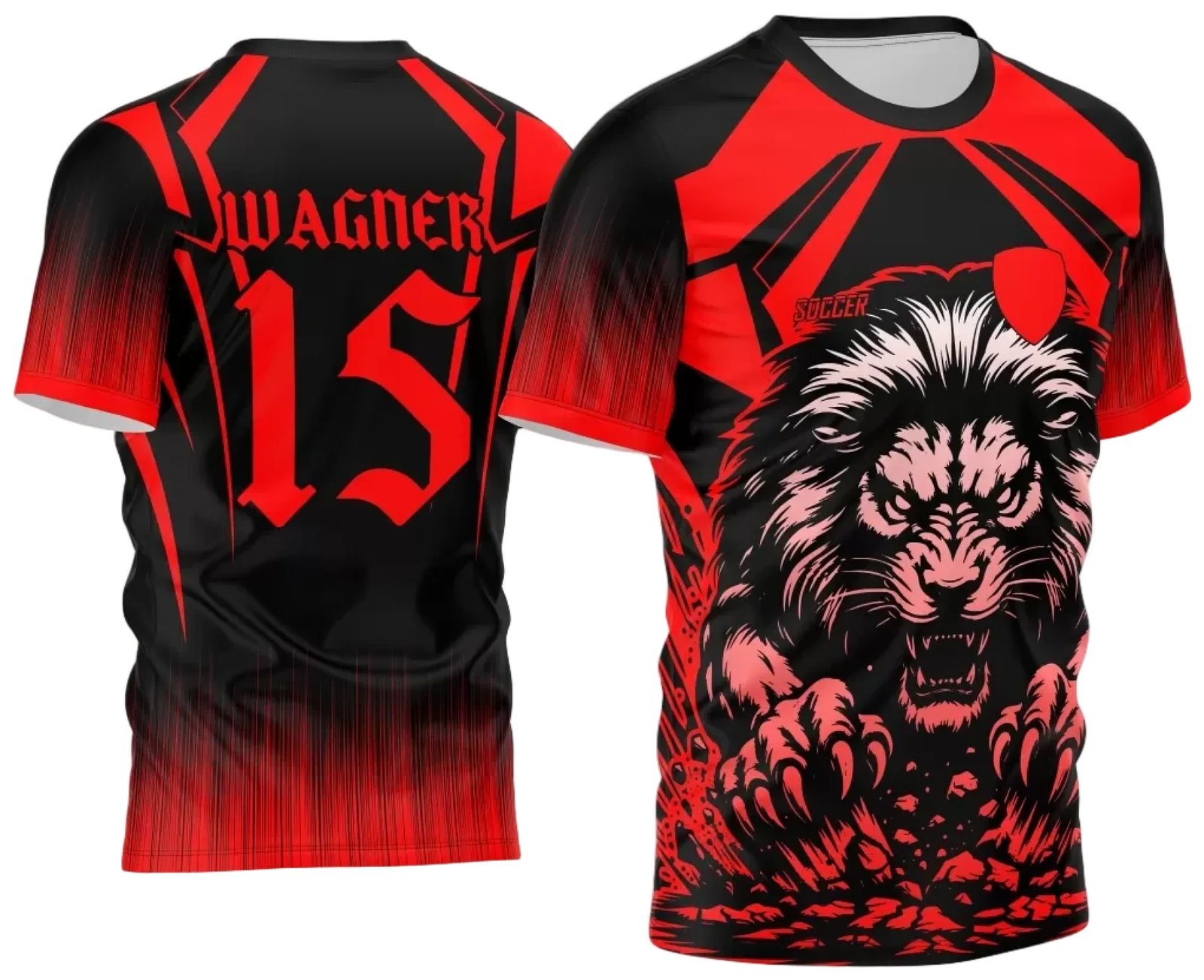 Arte Vetor Camisa Interclasse Leão 2024 Vermelha