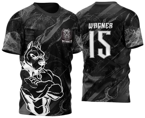 Arte Vetor Camisa InterClasse Pitbull of Dragon 2025 Preto e Branco