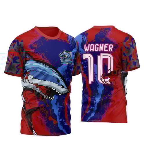 Arte Vetor Camisa InterClasse Shark Tubarão 2023 Vermelha
