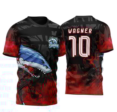 Arte Vetor Camisa InterClasse Shark Tubarão 2023 Vermelha Mode 2
