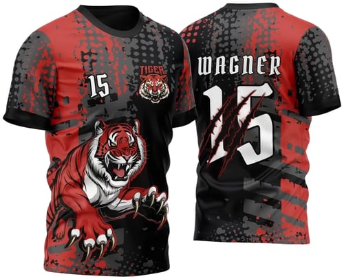 Arte Vetor Camisa InterClasse Tigres 2025 Vermelha