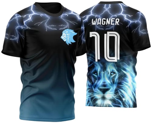 Arte Vetor Camisa Leão de Fogo Azul 2 modelos 2023 InterClasse