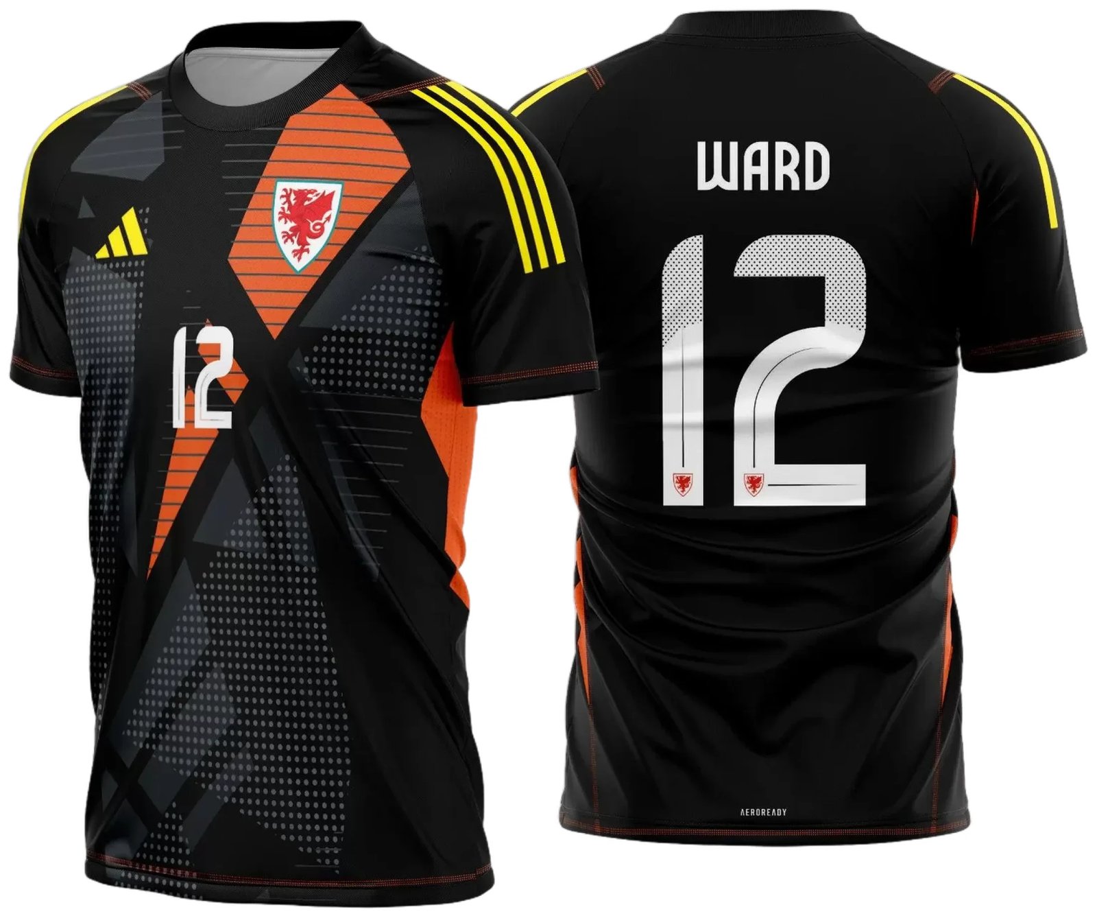 Arte Vetor Camisa Pais de Gales Goleiro 2024 - 2025