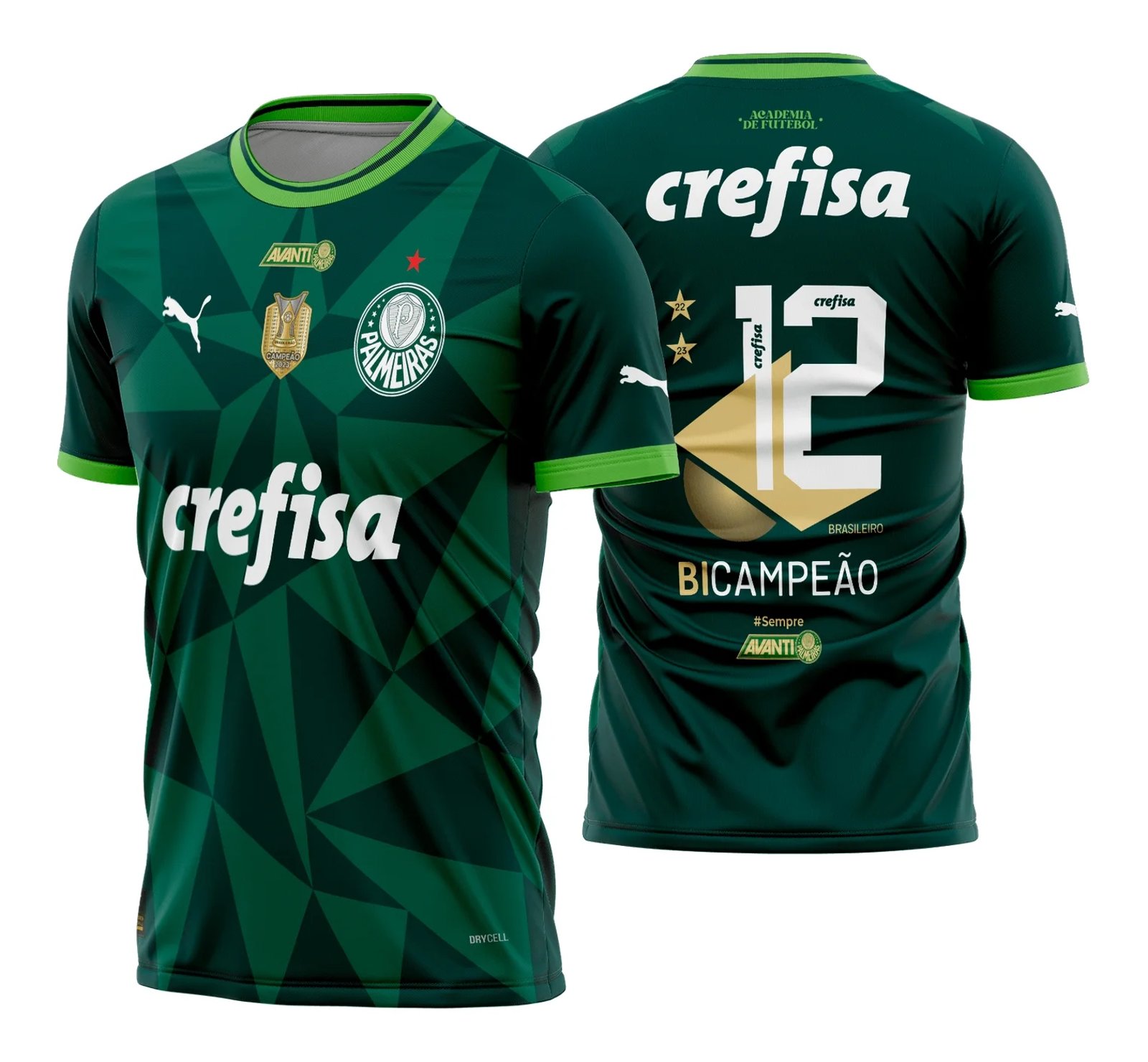 Arte Vetor Camisa Palmeiras Titular BiCampeão 2023 - 2024