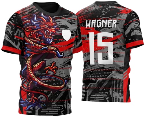 Arte Vetor Camisa Para Atlética Acadêmica Dragão Vermelho Chinês 2023