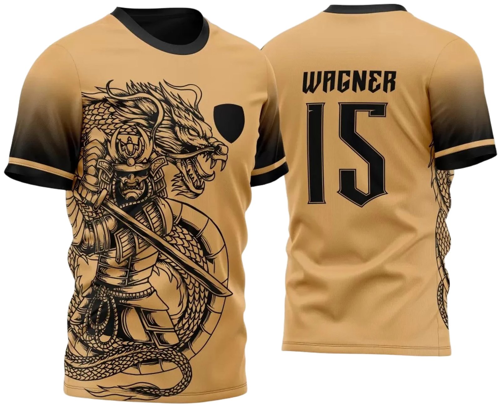 Arte Vetor Camisa Para Atlética Acadêmica e InterClasse Dragão Samurai 2023