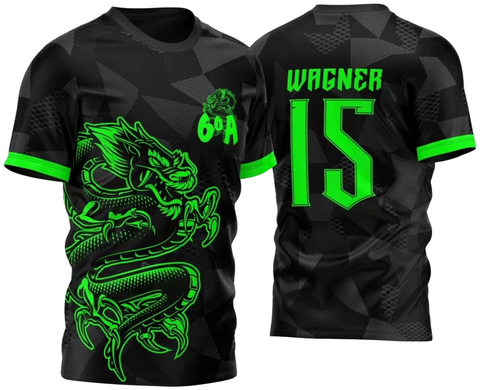 Arte Vetor Camisa Para Atlética Acadêmica e InterClasse Dragão Verde Sexto Ano 2023