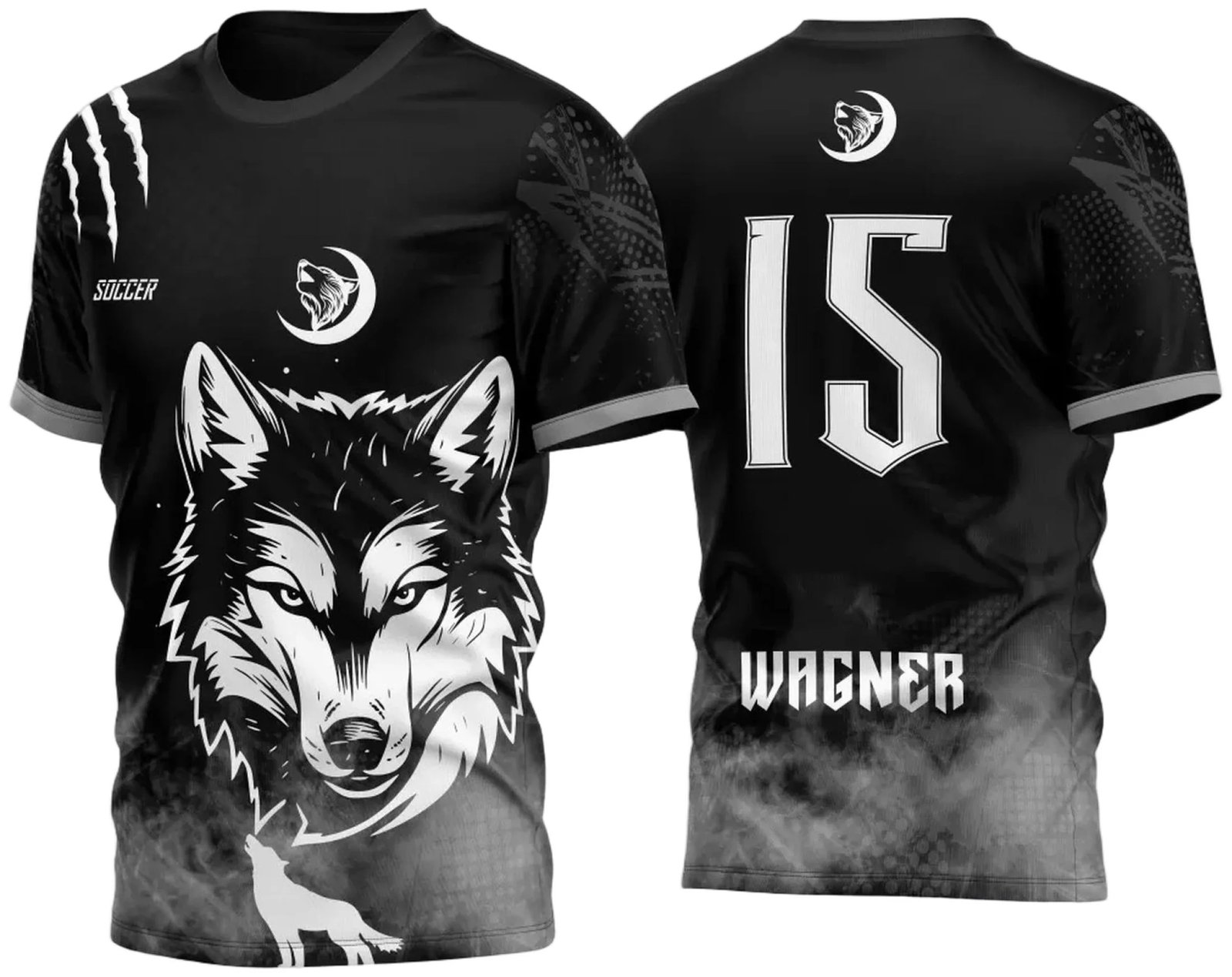 Arte Vetor Camisa Para Atlética Acadêmica e InterClasse Lobo da Lua Cheia M1 2023