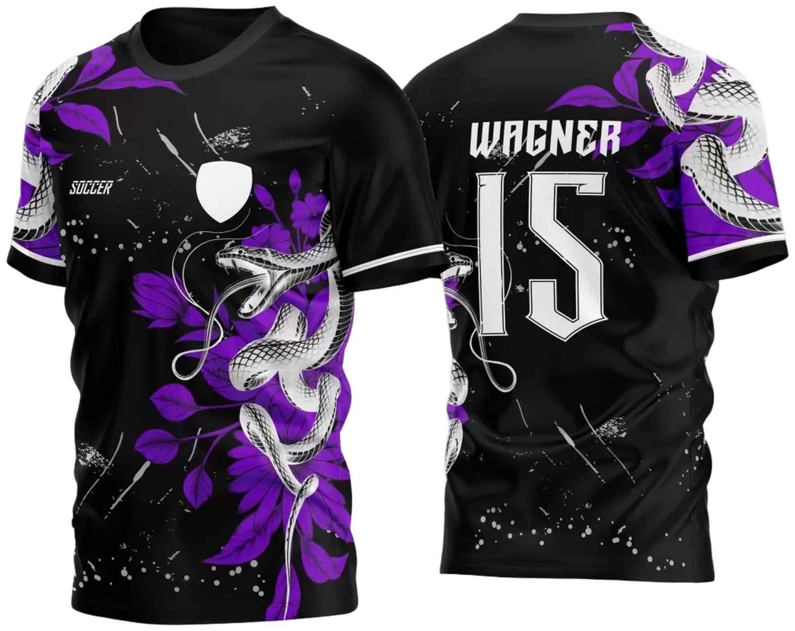 Arte Vetor Camisa Para InterClasse Cobra Floral Preto Chinês Ataque 2023 Roxa