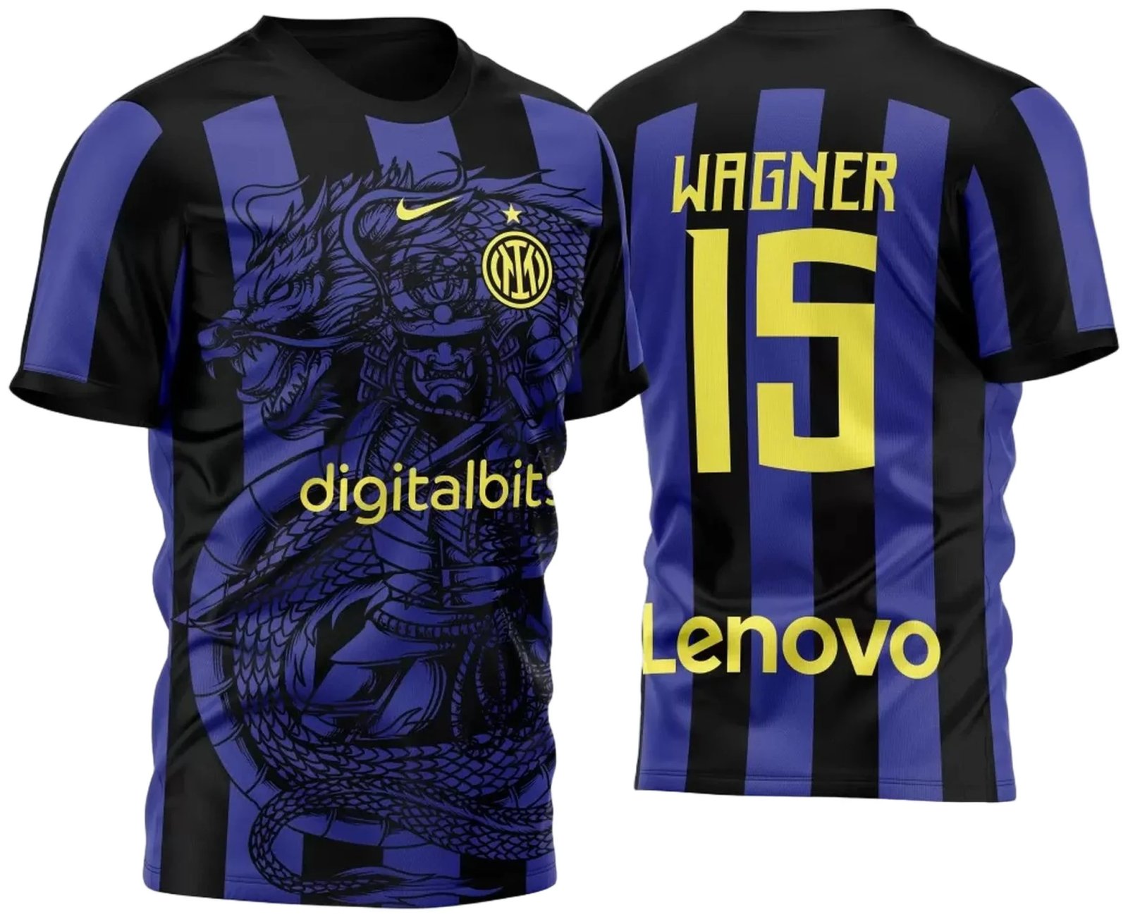 Arte Vetor Camisa Para InterClasse Dragão e Samurai 2023 Inter de Milan