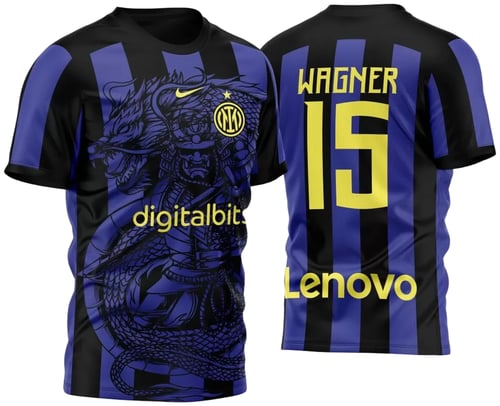 Arte Vetor Camisa Para InterClasse Dragão e Samurai 2023 Inter de Milan