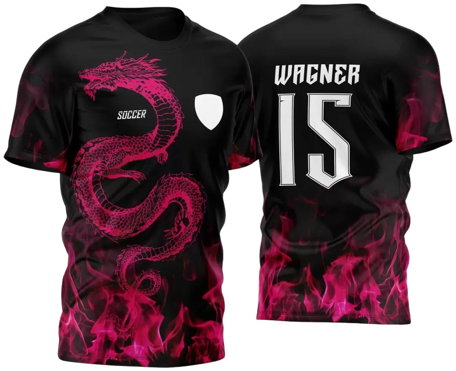Arte Vetor Camisa Para InterClasse Dragão Fogo Rosa B 2023