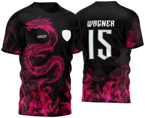 Arte Vetor Camisa Para InterClasse Dragão Fogo Rosa B 2023