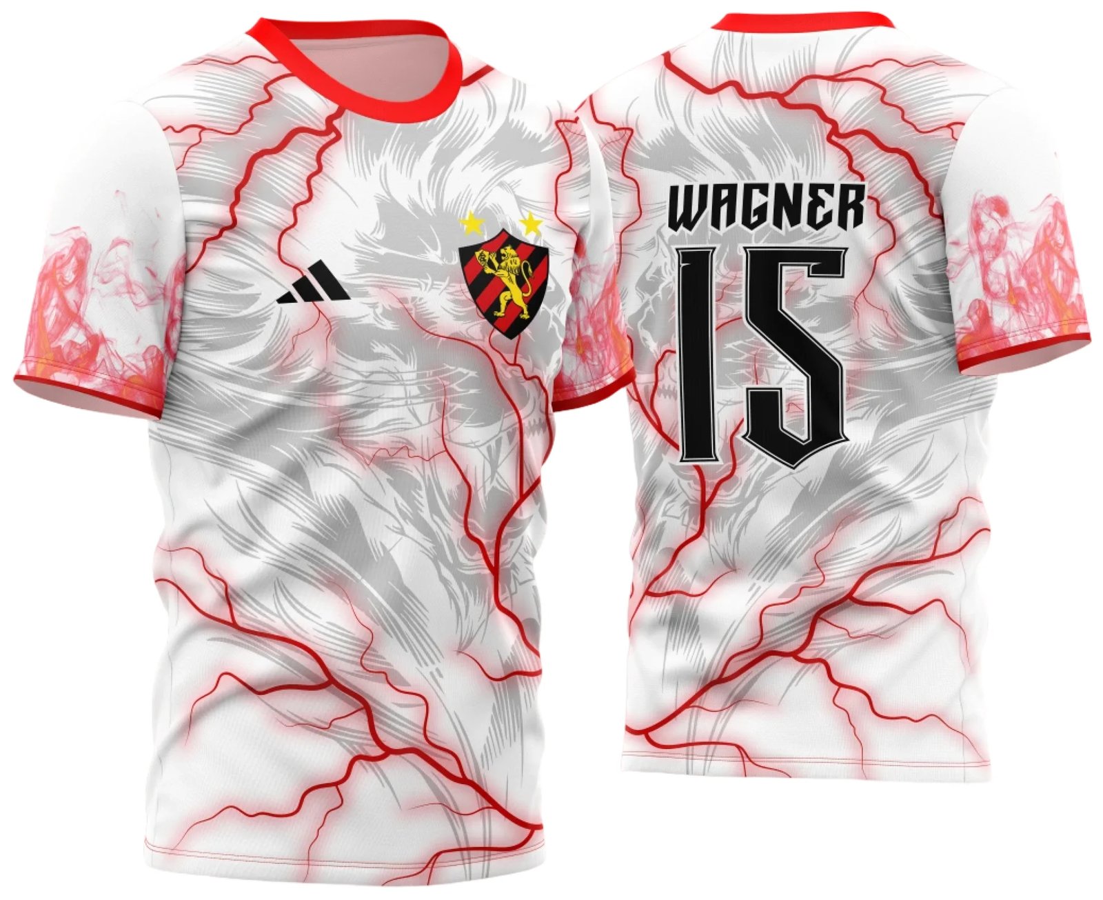 Arte Vetor Camisa Para InterClasse Leão Branca com Raios 2023