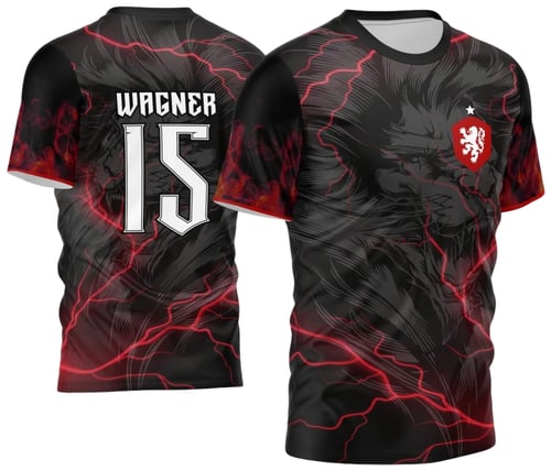 Arte Vetor Camisa Para InterClasse Leão Preta com Raios