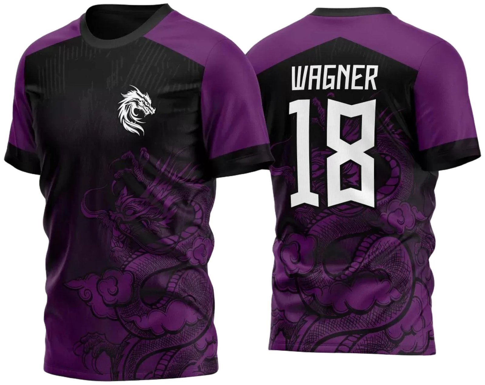 Arte Vetor Camisa Para InterClasse Roxa Dragão na Fumação Degrade 2023