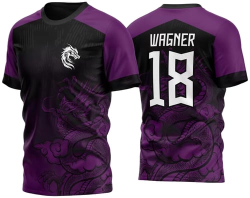 Arte Vetor Camisa Para InterClasse Roxa Dragão na Fumação Degrade 2023