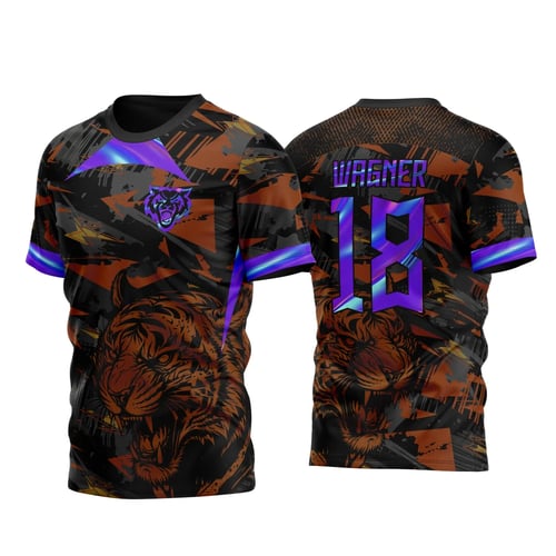 Arte Vetor Camisa para InterClasse Tirgre Camuflagem Preto e Laranja Olagrafica