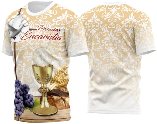 Arte Vetor Camisa Para Primeira Eucaristia Primeira Comunhão 2023 Modelo 21