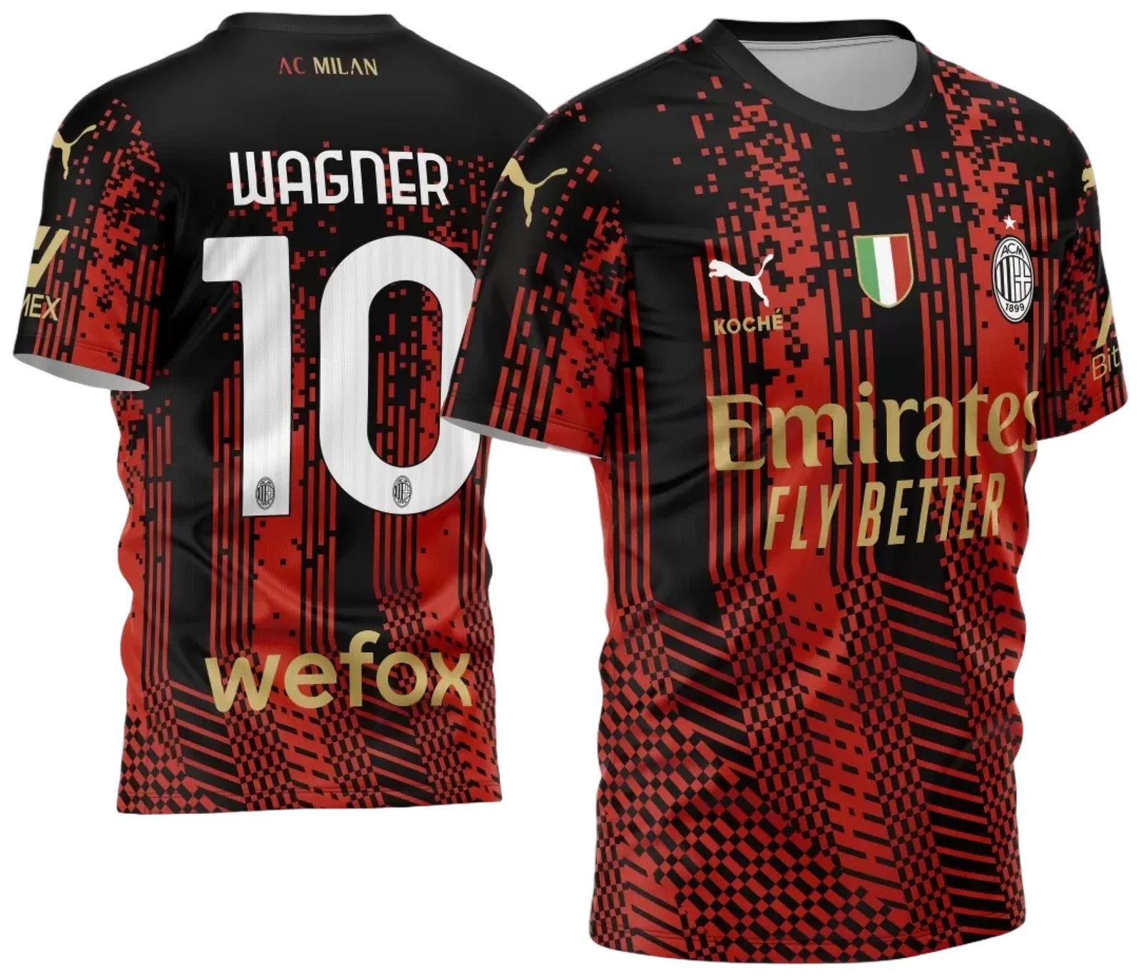 Arte Vetor Estampa Camisa AC Milan 2021 - 2022