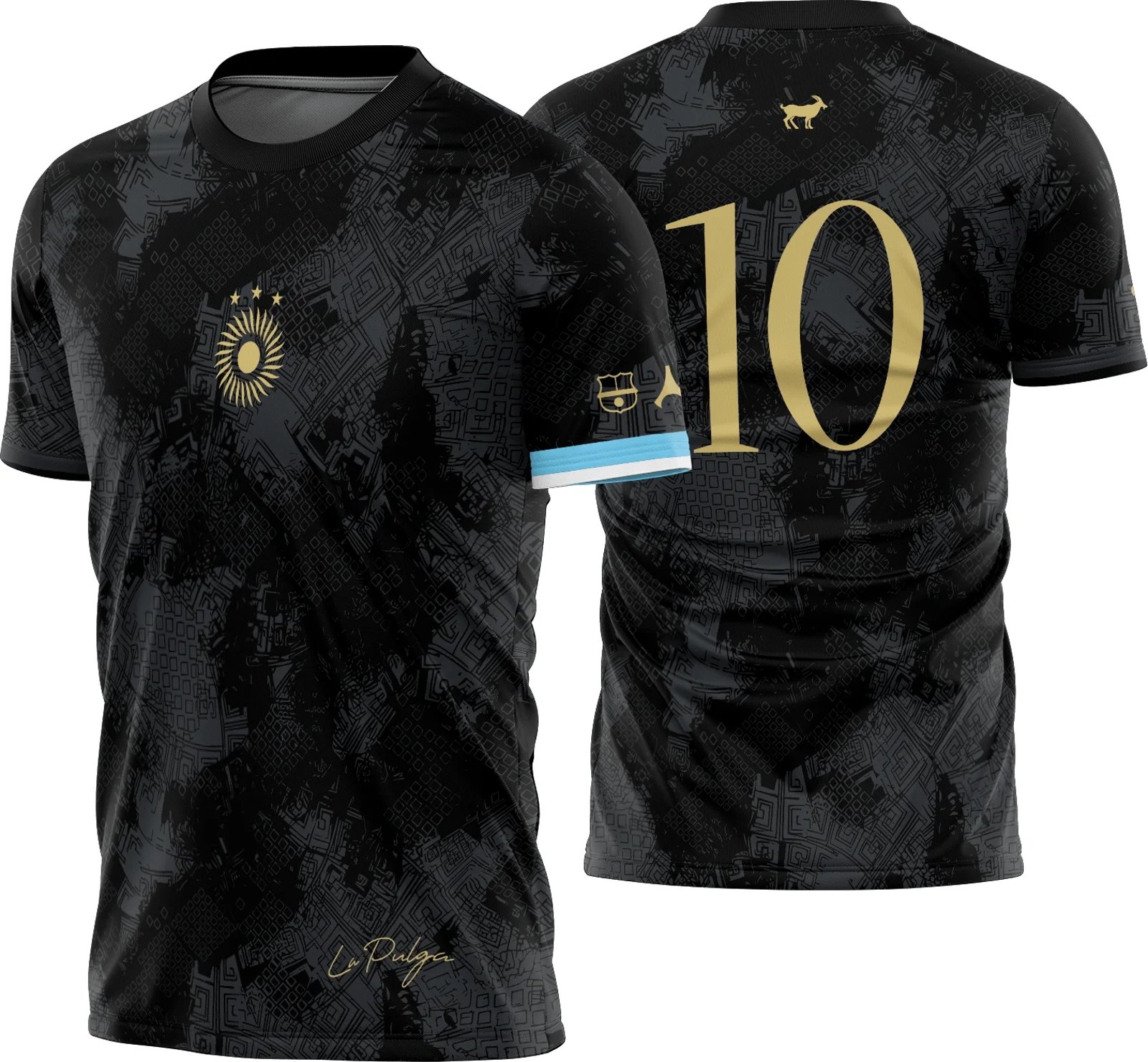 Arte Vetor Estampa Camisa Argentina La Pulga Messi Comma Football 2023