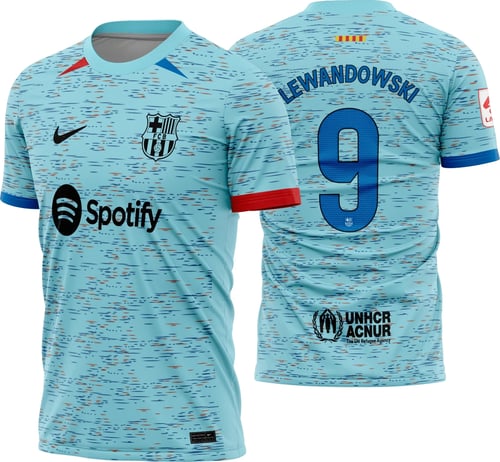 Arte Vetor Estampa Camisa Barcelona Terceira 2023 2024