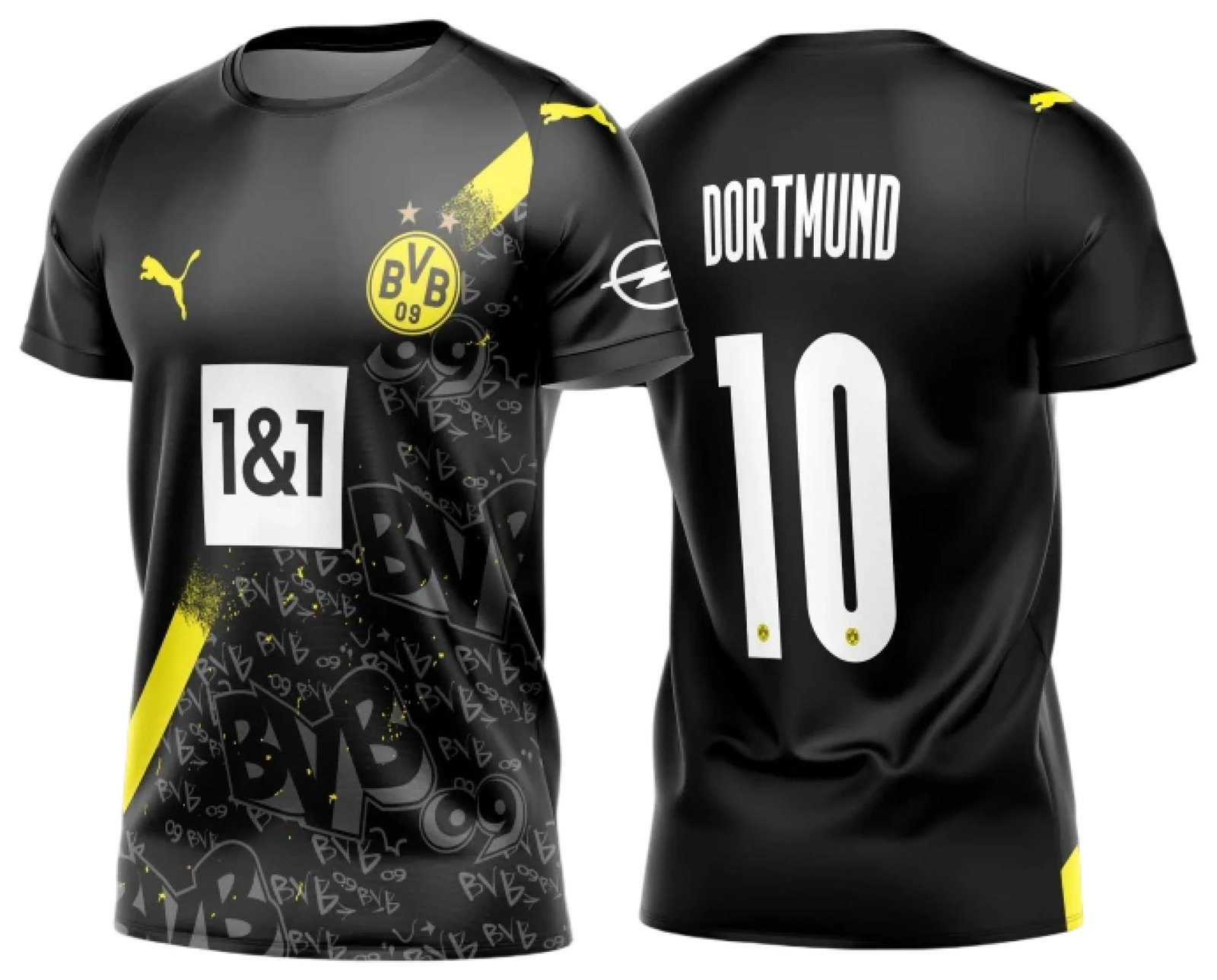 Arte Vetor Estampa Camisa Borussia Dortmund Reserva 2020-21
