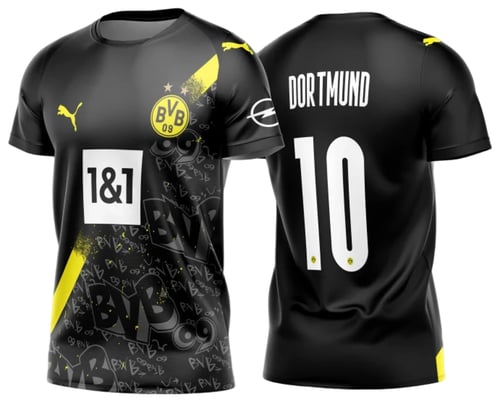Arte Vetor Estampa Camisa Borussia Dortmund Reserva 2020-21