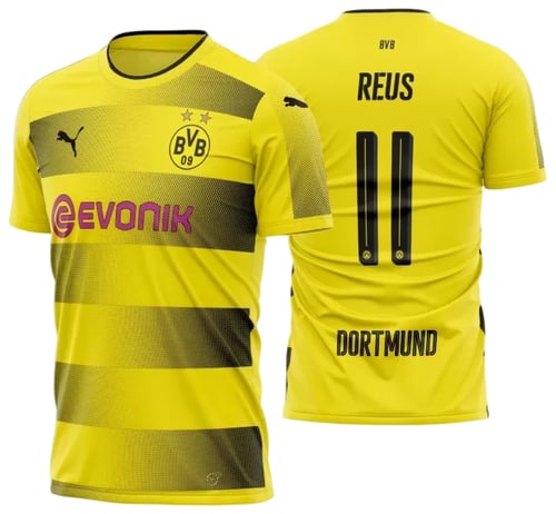 Arte Vetor Estampa Camisa Borussia Dortmund Titular 2017-18