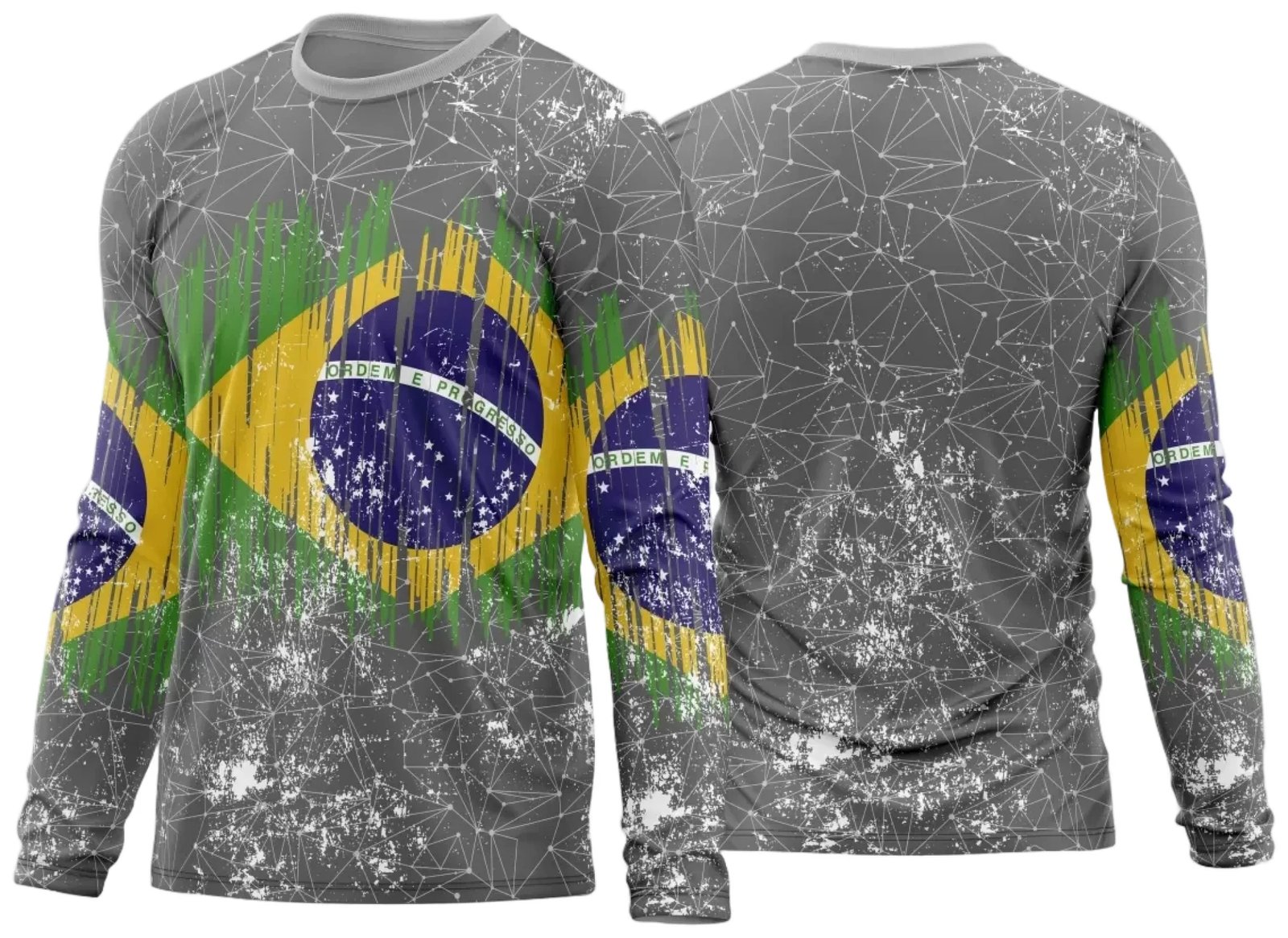 Arte Vetor Estampa Camisa Brasil Personalizada Modelo 02
