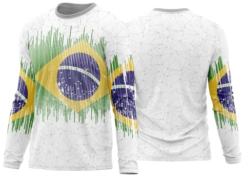 Arte Vetor Estampa Camisa Brasil Personalizada Modelo 03