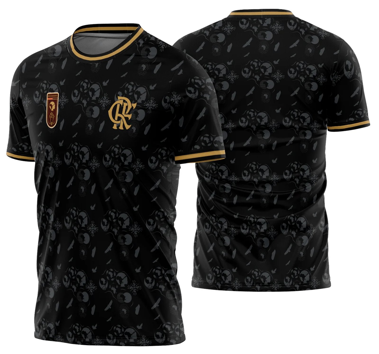 Arte Vetor Estampa Camisa Flamengo Consciência Negra 2023-24