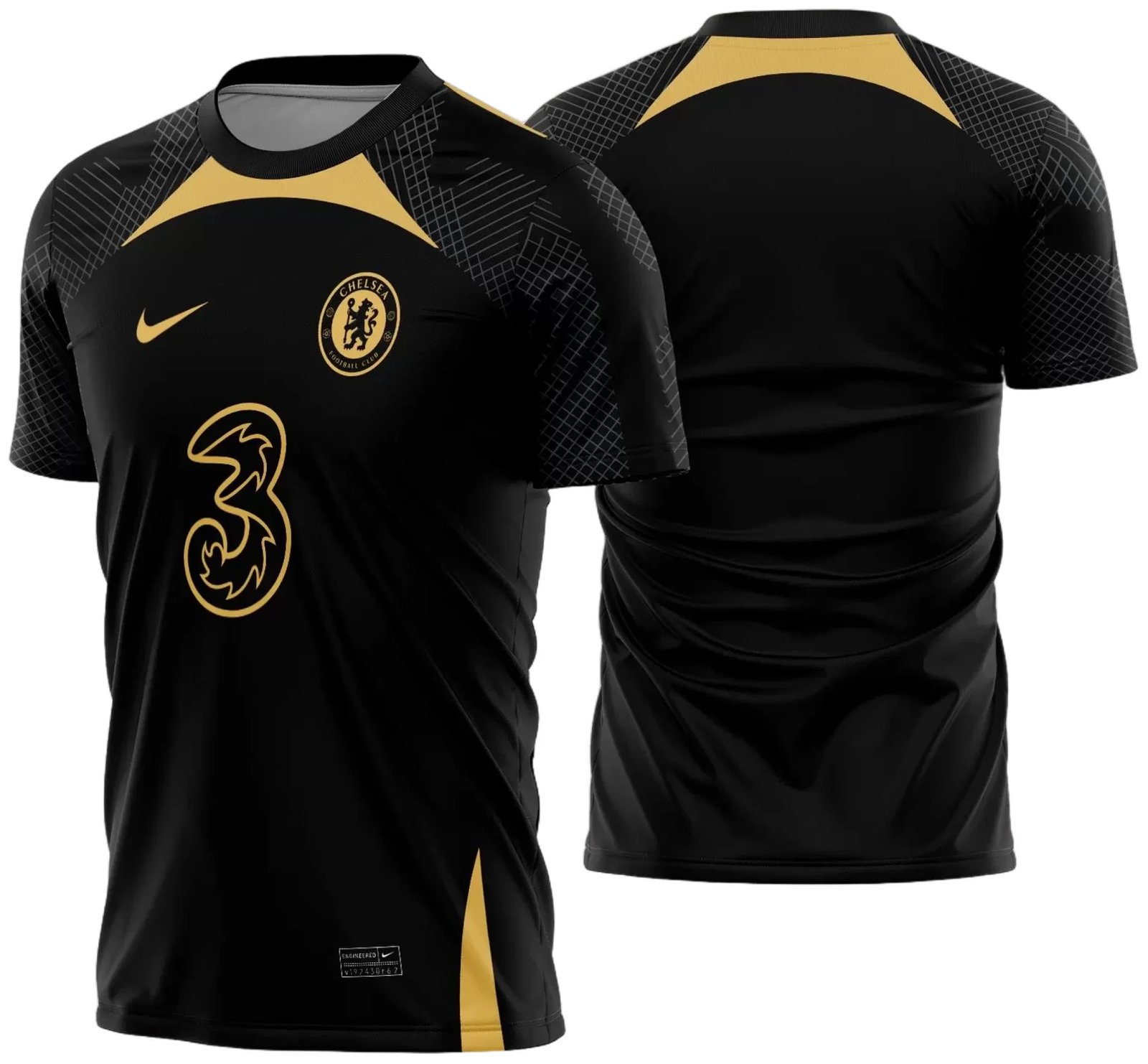 Arte Vetor Estampa Template Camisa Chelsea Treino 2022 - 2023