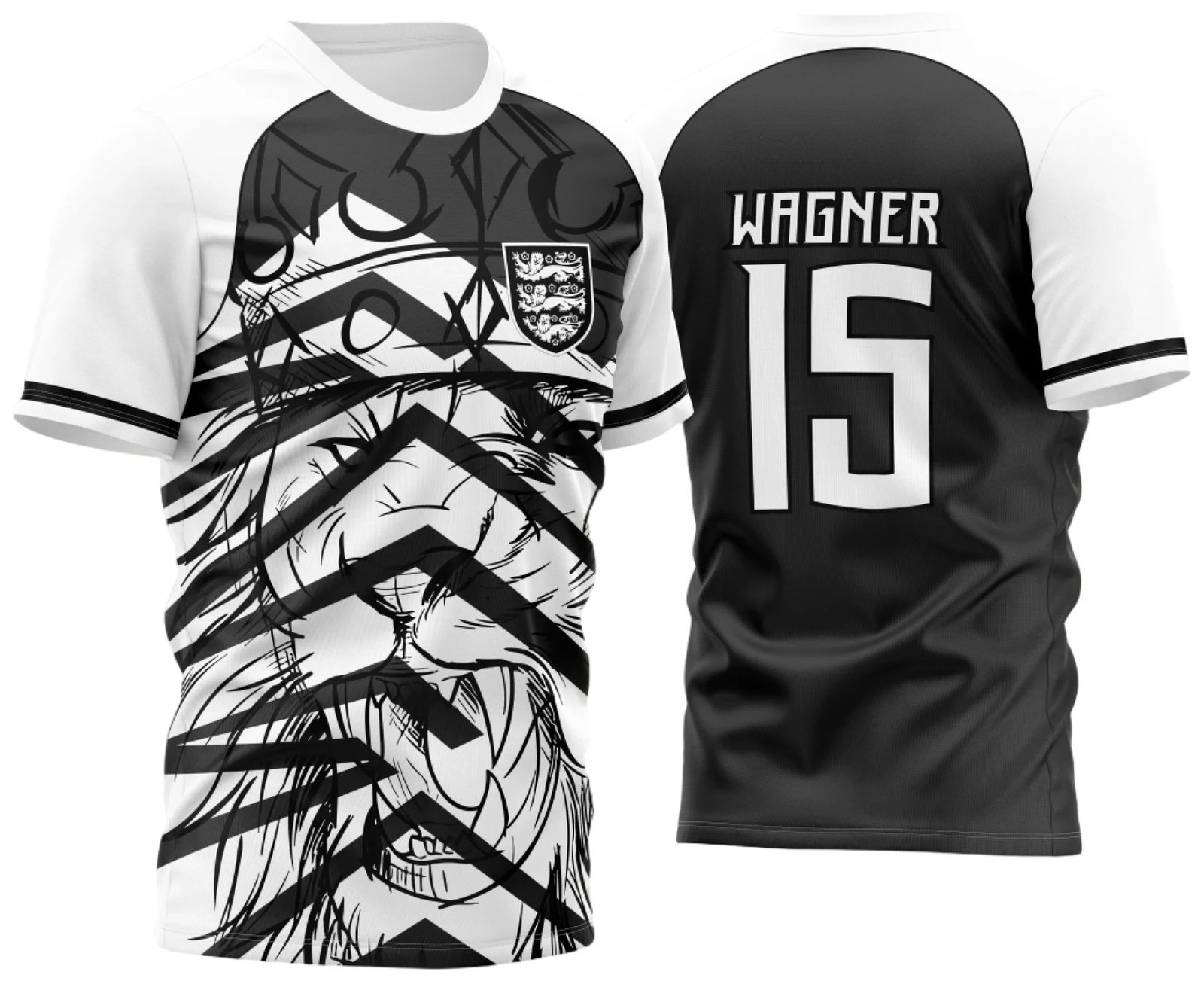 Arte Vetor Template Camisa InterClasse Inglaterra Leão 2023