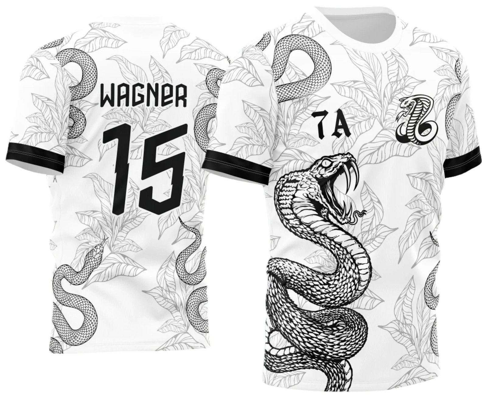 Arte Vetor Template Camisa para InterClasse Cobra Rei Folhas 2023