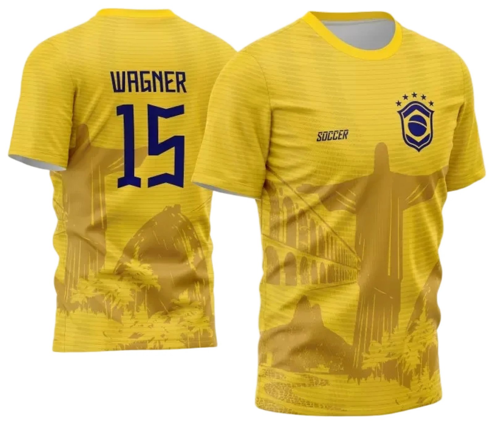 Camisa Brasil Cristo Redentor - Arte Vetor Estampa Template 2024 - 2025 Modelo 01