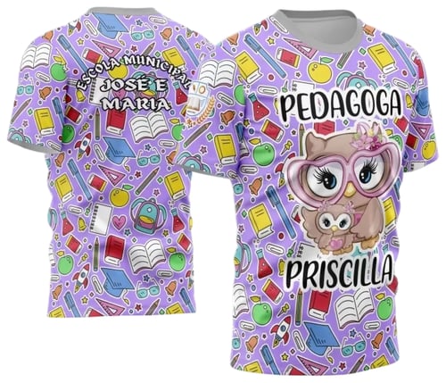 Camisa Pedagoga - Arte Vetor Estampa Template 2024 - 2025 Modelo 02