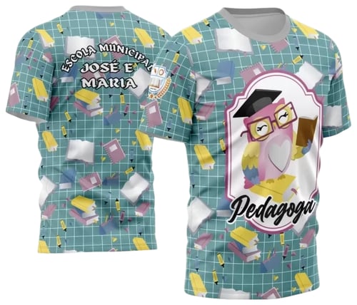 Camisa Pedagoga - Arte Vetor Estampa Template 2024 - 2025 Modelo 04