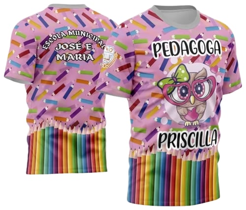 Camisa Pedagoga - Arte Vetor Estampa Template 2024 - 2025