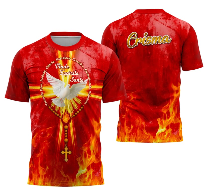 Arte Camisa de Crisma Personalizada Religião